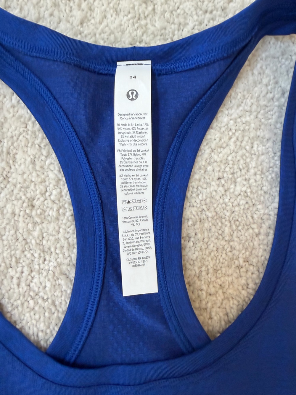 lululemon athletica Royal Blue Racerback Tank - Picture 2 of 5